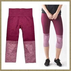 Lululemon Seamlessly Street Cranberry Ombre Capri Leggings Size 2